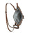 Ornate brown leather hairon bag with studded exterior