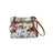Ornate brown leather hairon bag with cowhide and tan straps