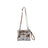 Ornate brown leather hairon bag with cowhide spots and tan straps