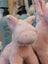 A large size pink piggies soft plush toy with fuzzy texture and small embroidered eyes