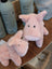 Pink piggies large size plush pig toy with soft fuzzy texture and black button eyes perfect for cuddling