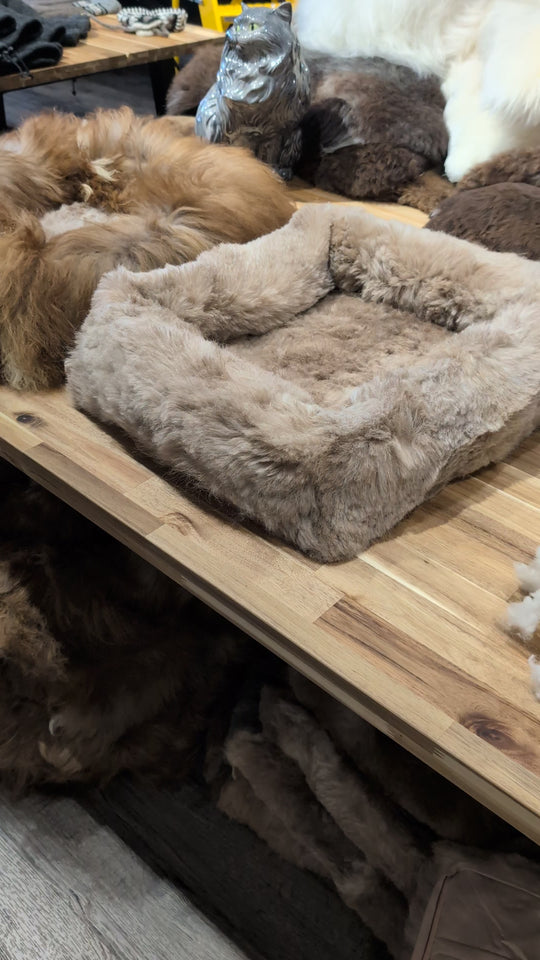 Lits courts en laine et peau de mouton pour animaux de compagnie. EN SPÉCIAL !