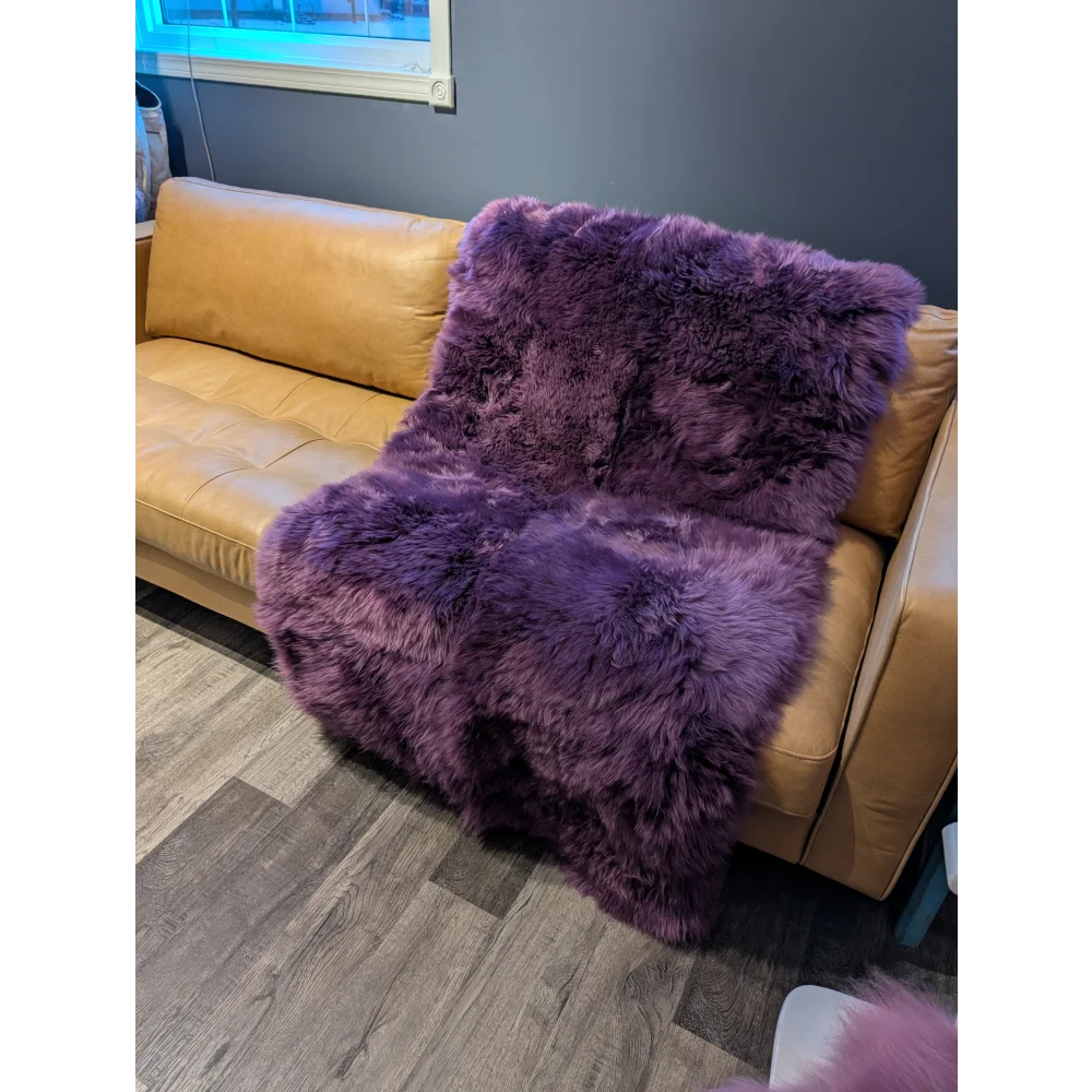 Plush lavender sheepskin area rug 68x35 by Angus Oliver