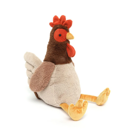 Randy The Rooster plush toy from Nana Huchy with brown and white feathers