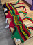 Colorful rasta crochet wool hat with black trim stripes