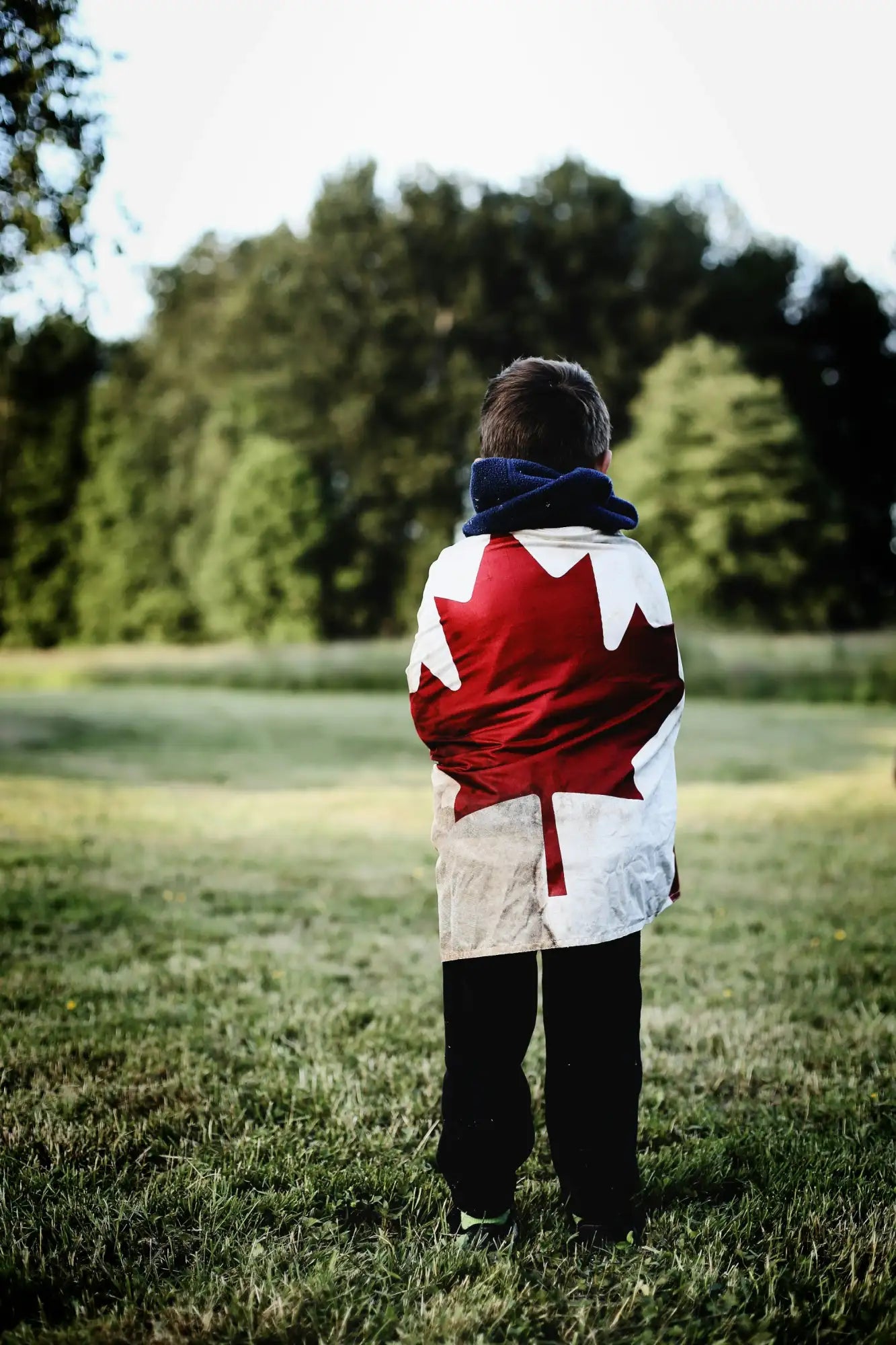 Red and white maple leaf flag jacket