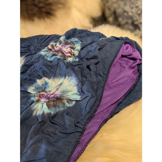 Ridiculously cute cotton infinity scarf with tie-dye sleeping bag design