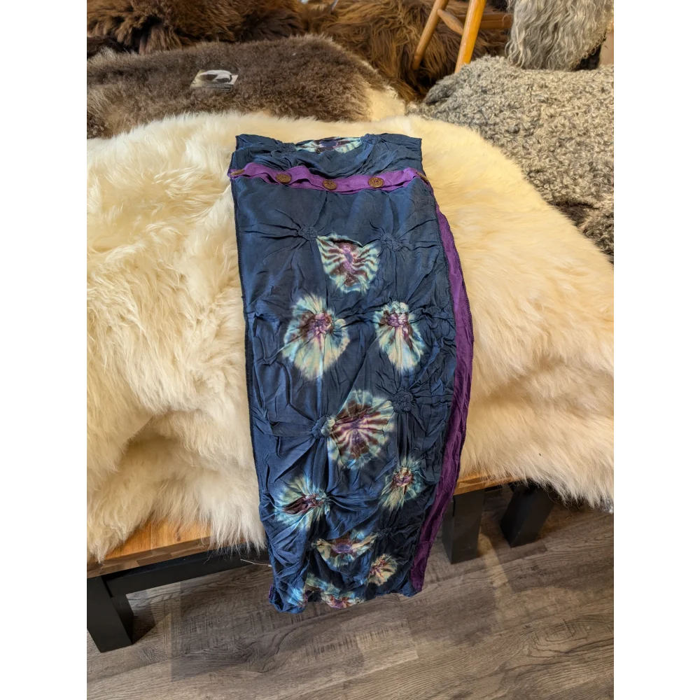 Ridiculously cute cotton infinity scarf with blue purple tie-dye sleeping bag
