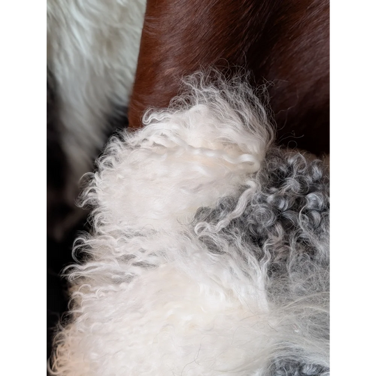 Ridiculously Over The Top Grey Sheepskin Cushion
