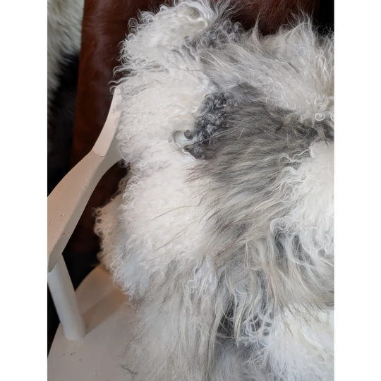 Ridiculously Over The Top Grey Sheepskin Cushion