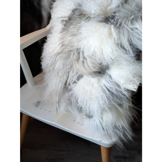 Ridiculously Over The Top Grey Sheepskin Cushion