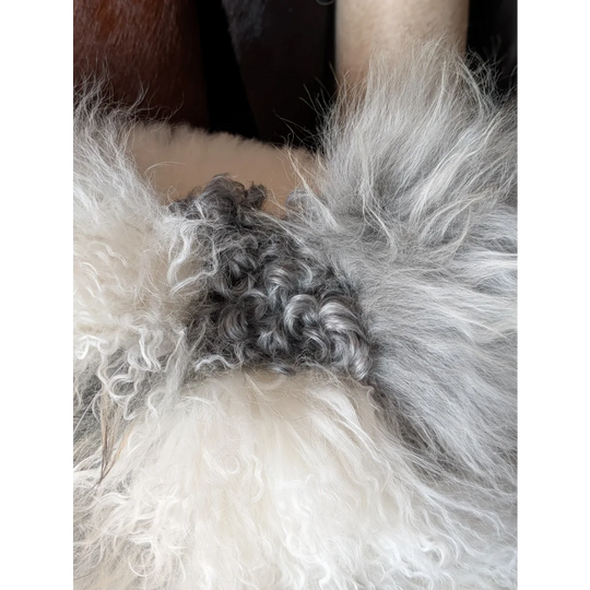 Ridiculously Over The Top Grey Sheepskin Cushion