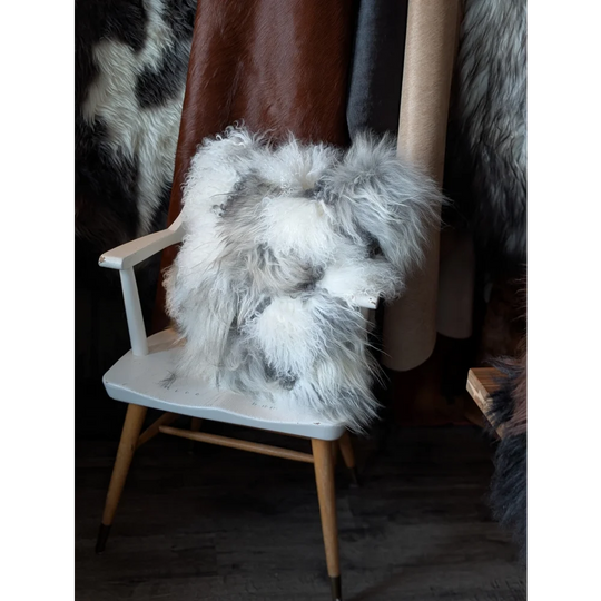 Ridiculously Over The Top Grey Sheepskin Cushion