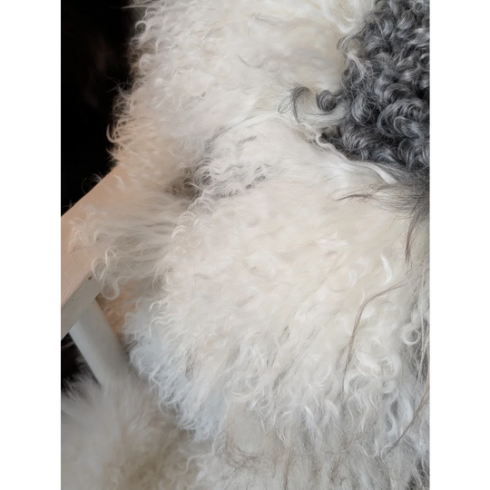 Ridiculously Over The Top Grey Sheepskin Cushion