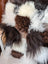Ridiculously over the top checkered sheepskin cushion rug
