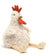 Roy the rooster fluffy white plush chicken with red comb and wattle and beige legs stuffed animal toy