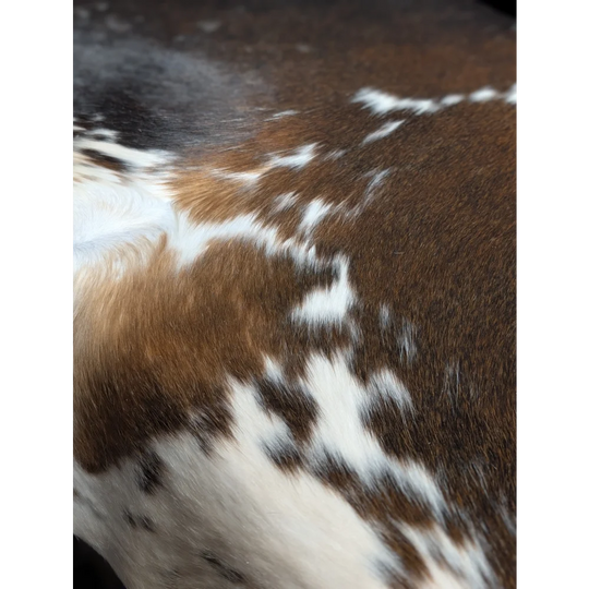 Beautiful large cowhide rug with brown white spots 88.5x76.5
