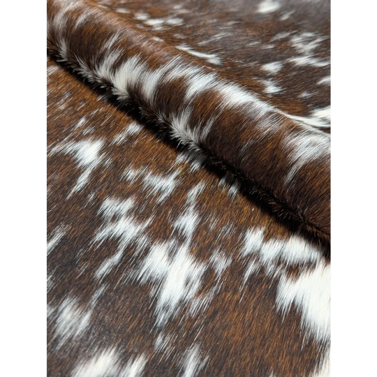 Beautiful large cowhide rug in Salt & Pepper Brown, 88.5’’ x 76.5’’ textured blanket