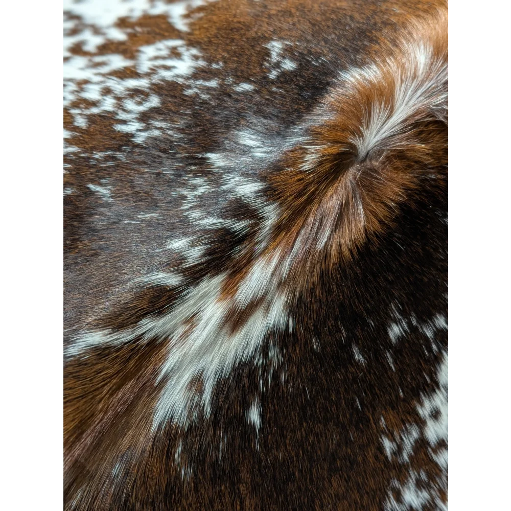 Beautiful large cowhide rug in Salt & Pepper Brown, 88.5’’ x 76.5