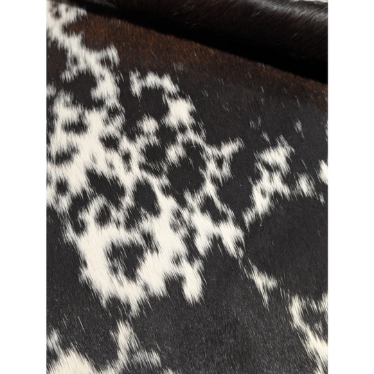 Beautiful large cowhide rug with black and white spots, 88.5’’ x 76.5