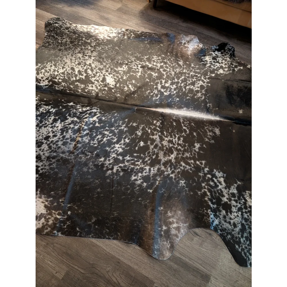 Large black and white spotted cowhide rug with natural edge extra large cowhide perfect for beautiful rugs