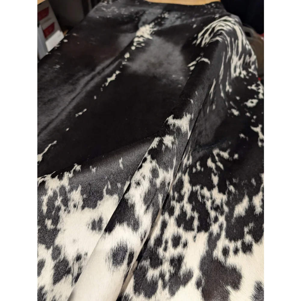 Extra large cowhide rug SaltPepBLK #530 with black white spots