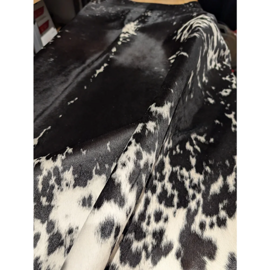 Extra large cowhide rug SaltPepBLK #530 with black white spots