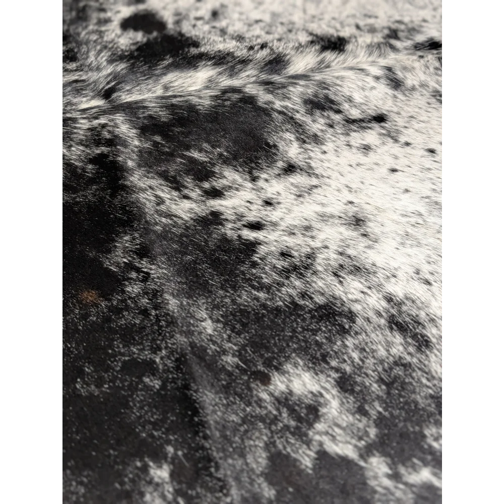 Extra large black and white spotted cowhide rug, soft underfoot, 81.5’’ x 73