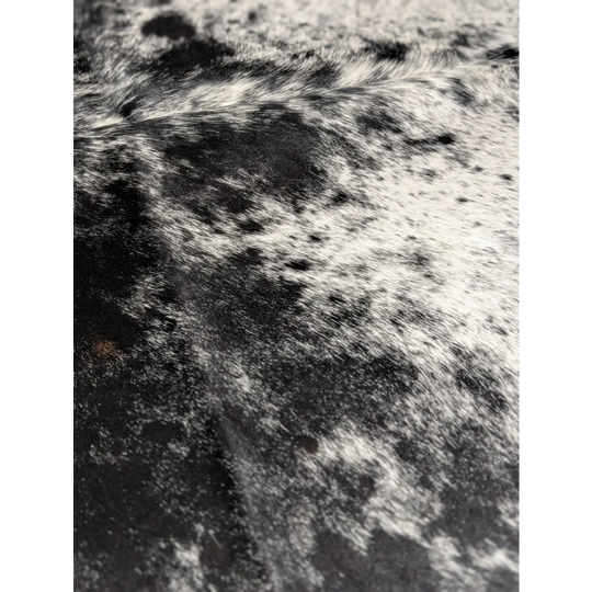 Extra large black and white spotted cowhide rug, soft underfoot, 81.5’’ x 73