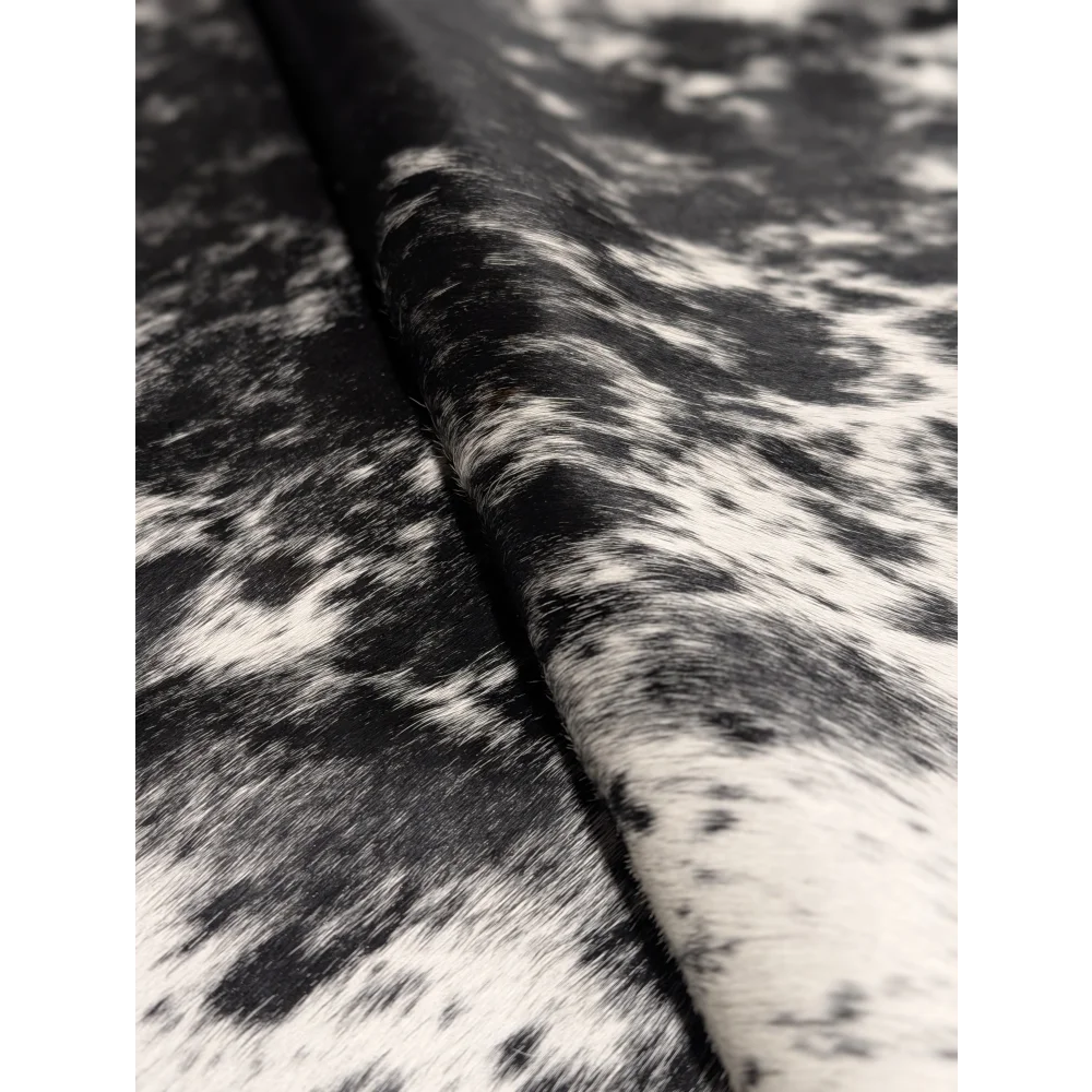 Extra large SaltPepBLK #70 cowhide rug, black and white spots, soft underfoot