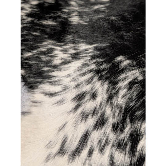 Extra large cowhide blanket with black and white spotted fur, 94x88 inches