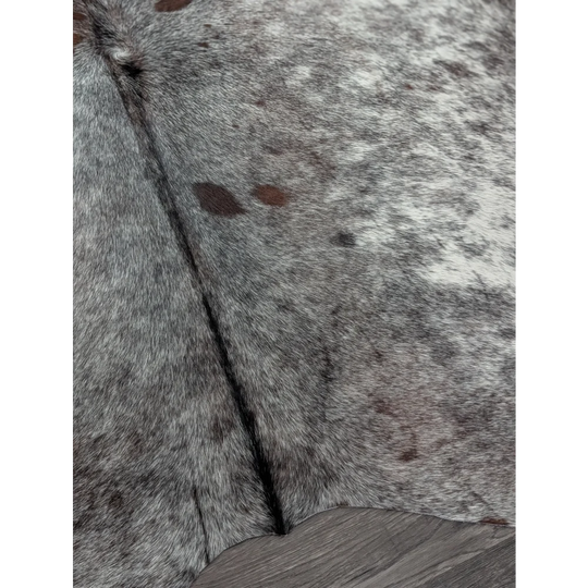 Extra large gray and white cowhide rug with natural brown spots saltpepbrn141 perfect large cowhide for decor