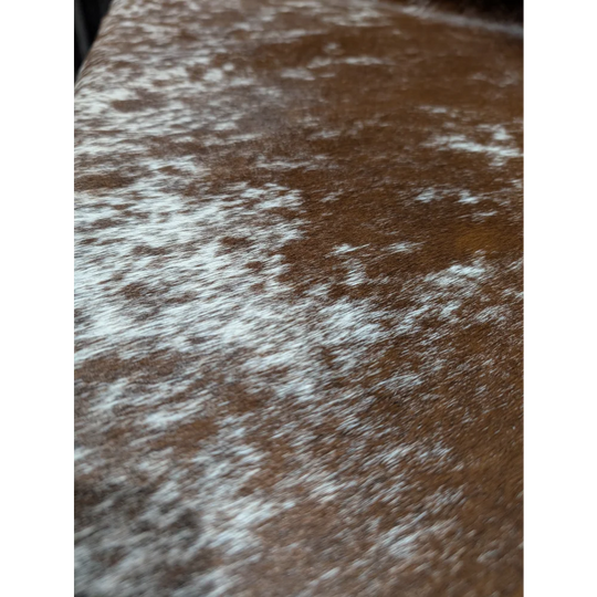 Extra large cowhide SaltPepBRN #149 brown leather wallet rug