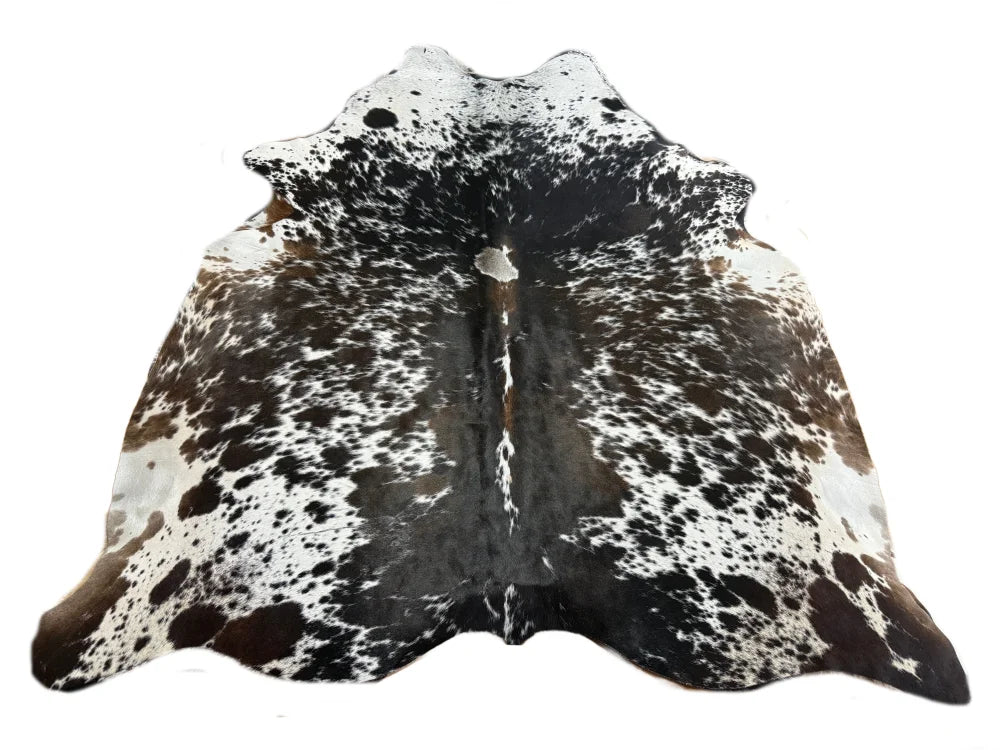 Black and white spotted saltpepbrn18 large cowhide rug with natural edges cowhides make beautiful rugs