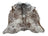 A large cowhide rug saltpepbrn19 with a unique speckled pattern of white brown and black fur perfect for beautiful rugs