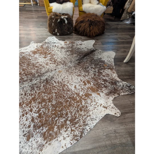 Brown and white speckled saltpepbrn31 extra large cowhide rug 98 by 86 inches perfect large cowhide for any room