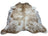 A large cowhide rug with natural tan and white colors and unique characteristics adds rustic charm arriving soon