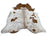 Brown and white saltpepbrn#450 cowhide rug with natural fur texture large cowhide that cowhides make beautiful rugs