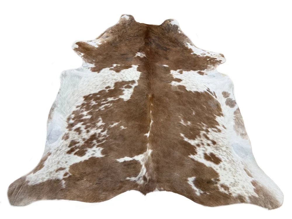 Brown and white saltpepbrn479 large cowhide rug with natural fur texture perfect for beautiful rugs collection