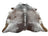 Beautiful large cowhide rug saltpepbrn#508 with brown and white natural fur texture arriving soon