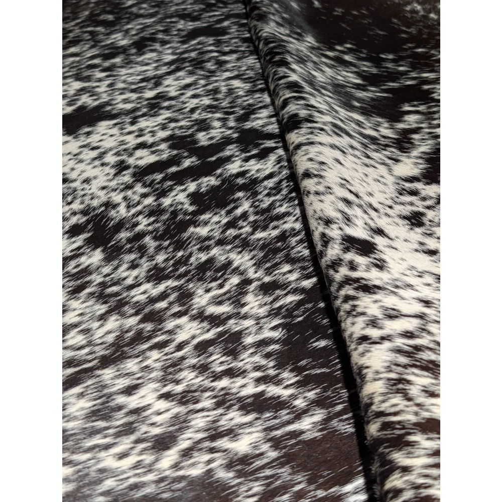 Black and white speckled extra large cowhide rug, soft underfoot