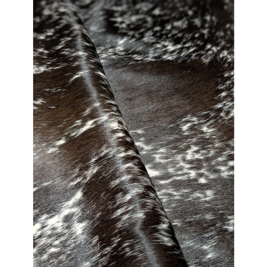 Black and white speckled extra large cowhide rug, soft underfoot