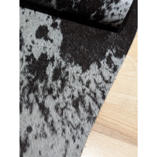 Black and white SaltPepTRI #263 extra large cowhide rug, soft underfoot