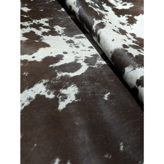 Extra large SaltPepTRI #263 cowhide rug, soft underfoot black and white spots