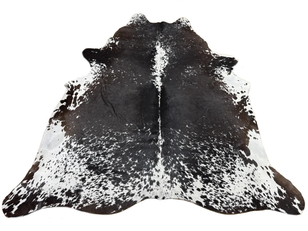 Saltpeptri 562 large cowhide rug with beautiful irregular black and white patterns cowhides make beautiful rugs