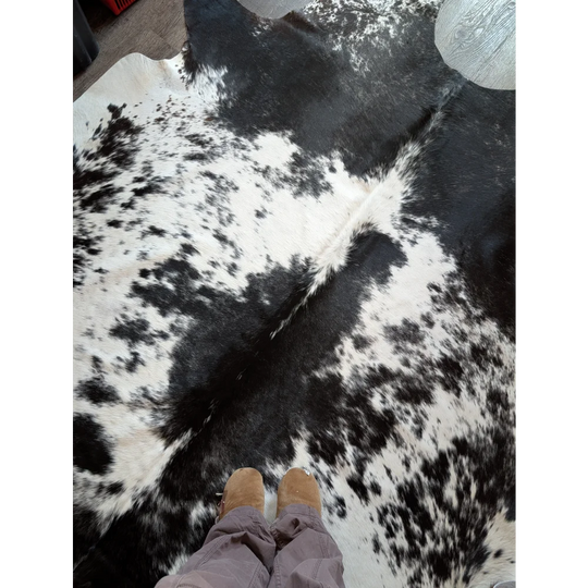 Extra large black and white cowhide rug salty5 with natural fur texture adds rustic charm to beautiful rugs collection