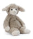 Sammy the Sheep is a soft beige stuffed lamb with curly fur white face and black button eyes perfect for cuddling