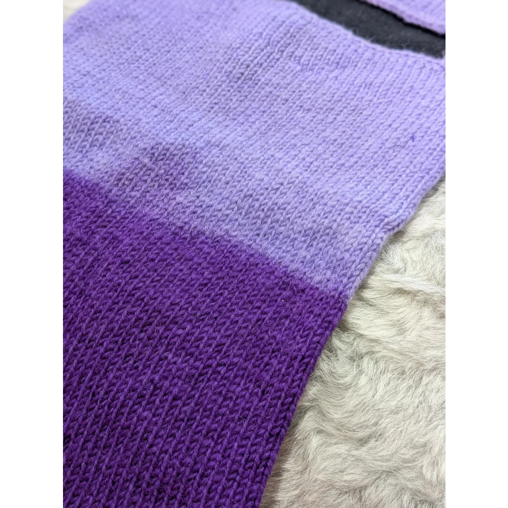 Ombre knitted fabric in purple and lavender for Set of TWO Moonstone Dip Dye Slouch Balaclavas