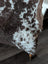 Brown and white spotted tibet highland spotted sheepskin blanket with soft fluffy texture 40 by 25 inches grade a