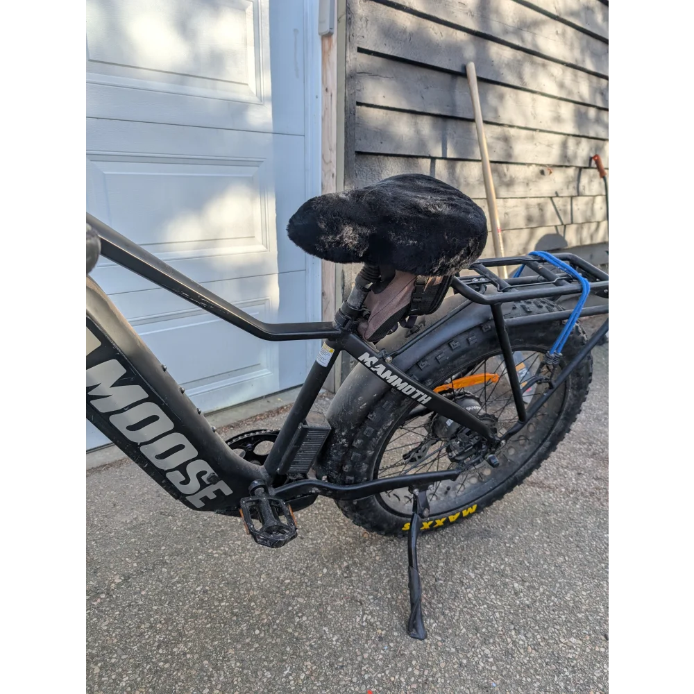 Moose Black Fat Tire Bike with Sheepskin Bicycle Seat